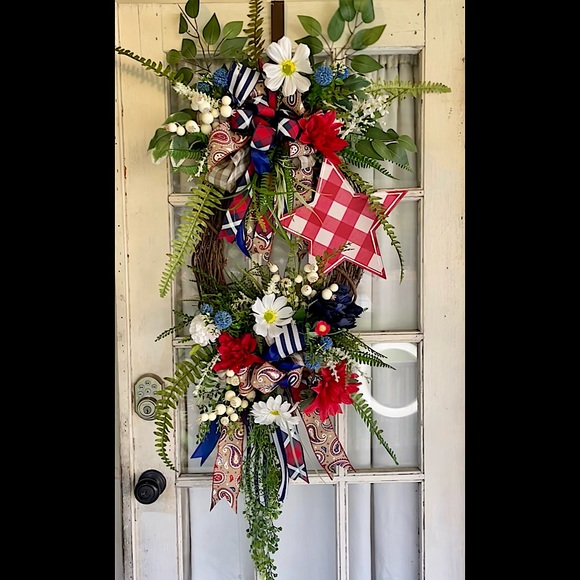 Fourth of July wreath for sale - Picture 1 of 3